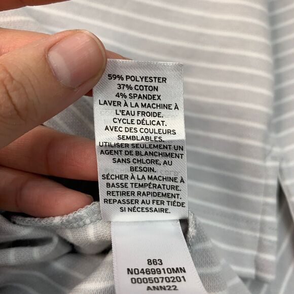 Nordstrom Polo Shirt Mens L Large Stone Tech Smart Striped Short Sleeve Golf - Picture 8 of 11